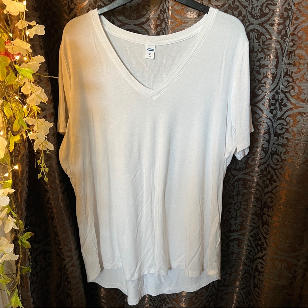 Old Navy White Oversized Short Sleeve Tee